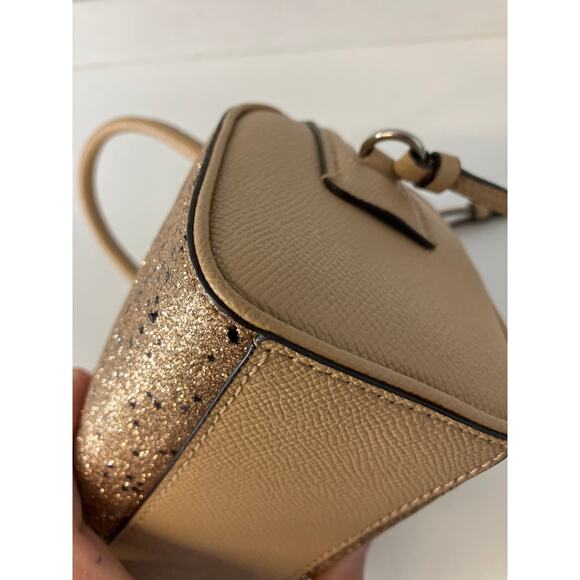 COACH F37747 MICRO GOLD MINI GLITTER BENNETT SATCHEL. STARS - Picture 8 of 16